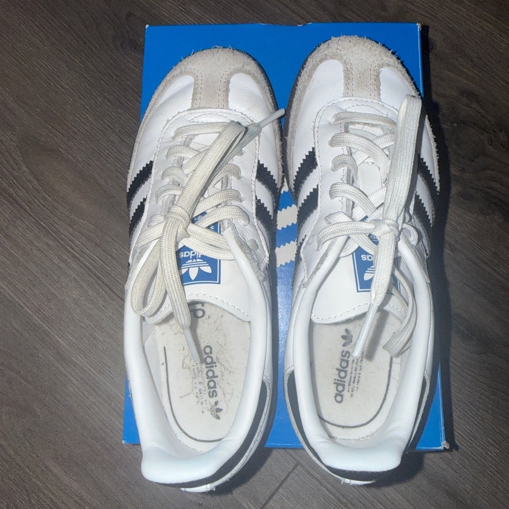 Adidas Classic White and Black Trainers